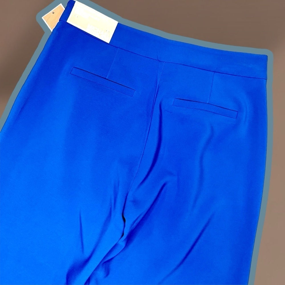 NWT MICHAEL Michael Kors ‘High-Rise Wide Leg Crop Pants’ in “Grecian Blue” - Picture 8 of 8